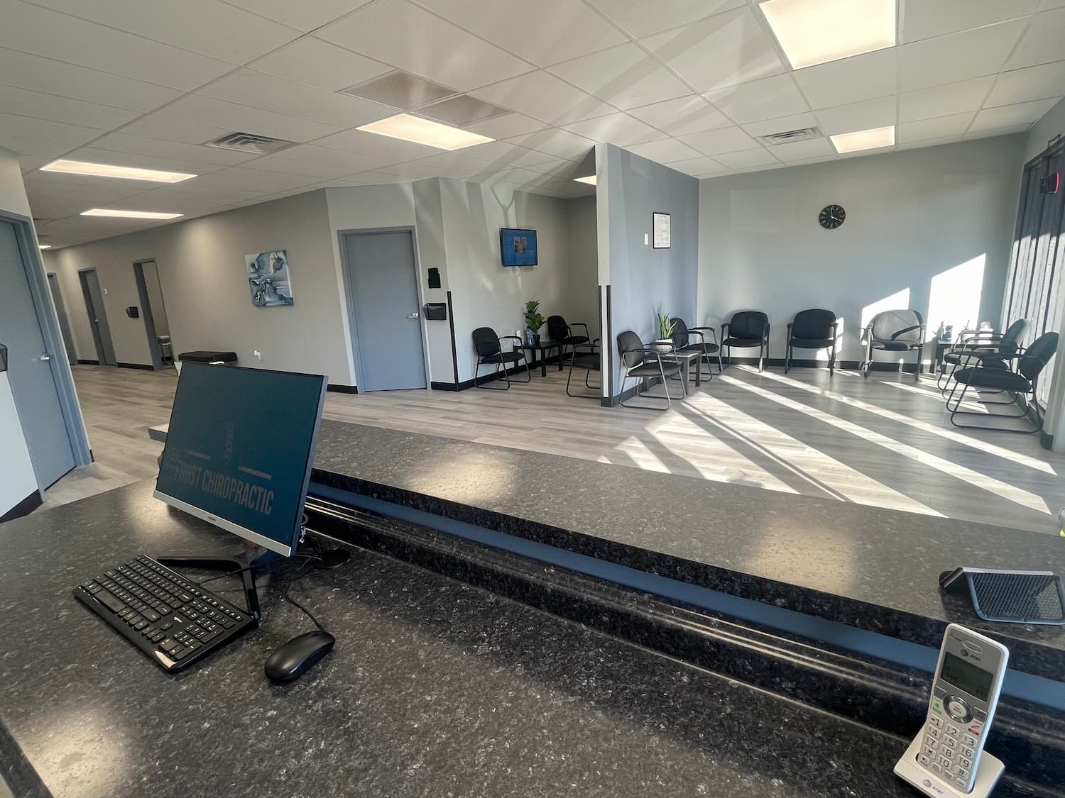 Chiropractic adjusting table at the Frost Chiropractic clinic in Tulsa